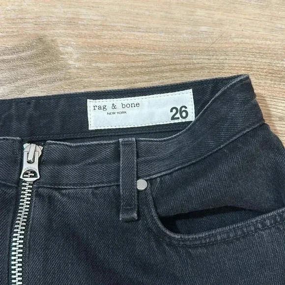 Rag & Bone Black Denim Mini Skirt - Size 26 - Picture 5 of 5
